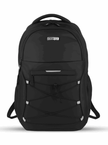 Laces Laptop Backpack-Black